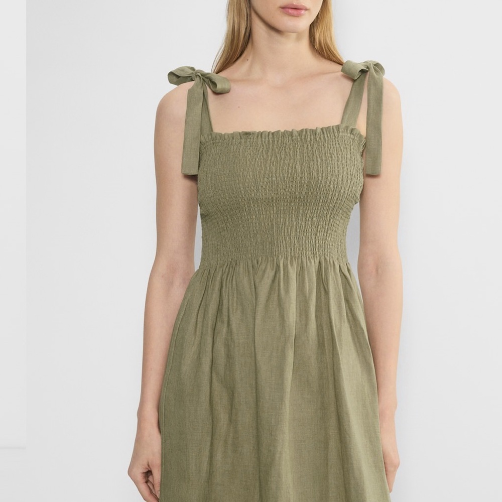 Wilfred Olive Midi Dress with Tie Straps